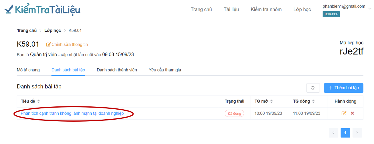 Nhận kết quả