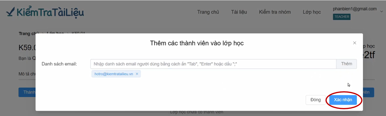 Tạo lớp học và thêm thành viên