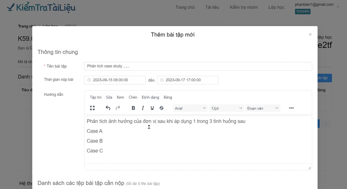 Thêm bài tập