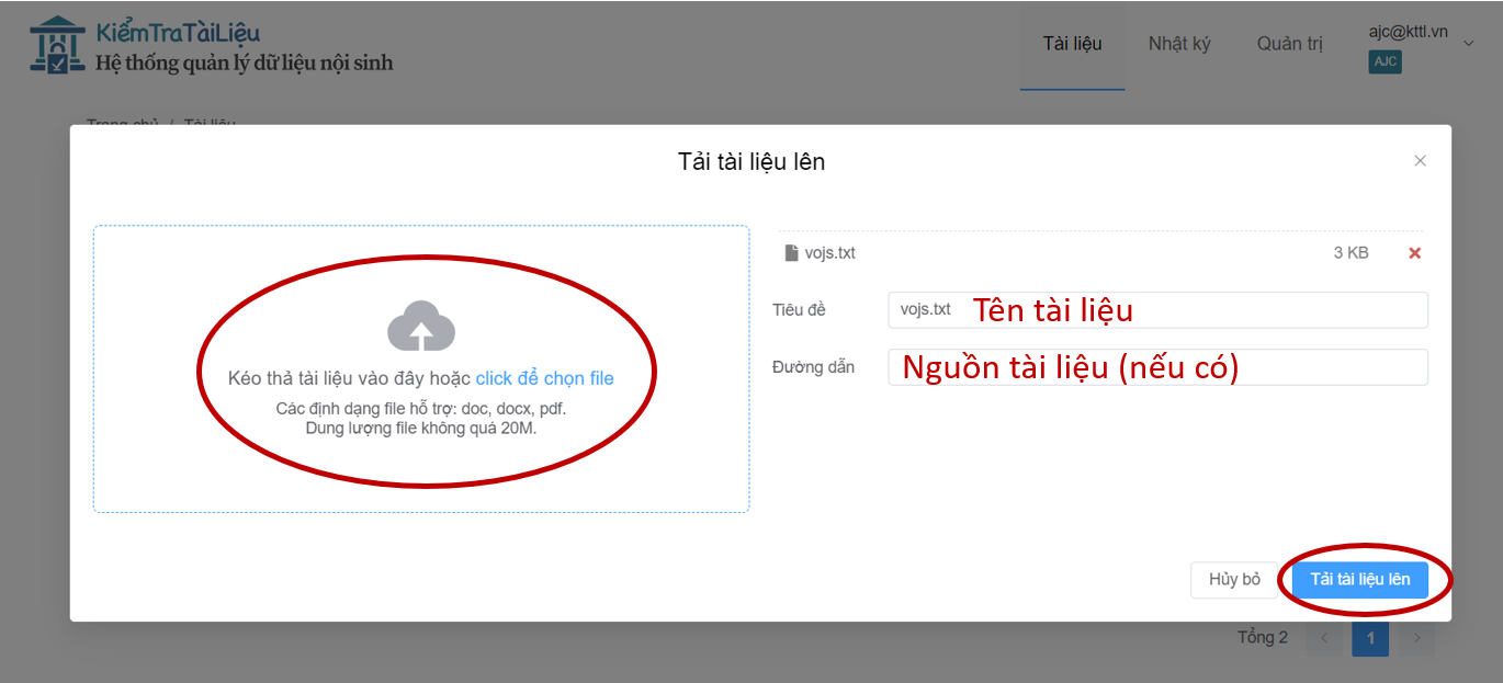 Tải tài liệu lên