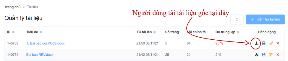 Tải tài liệu gốc/báo cáo/chỉnh sửa khác