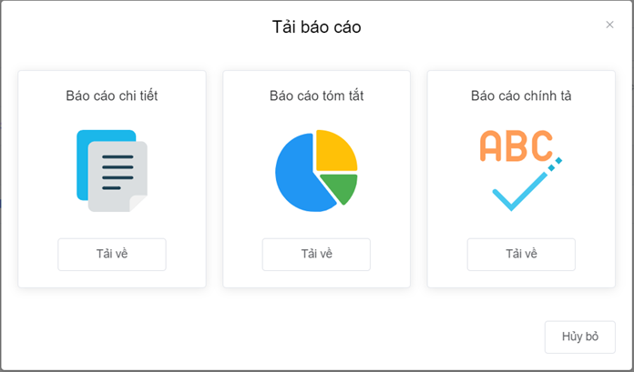 Tải tài liệu gốc/báo cáo/chỉnh sửa khác